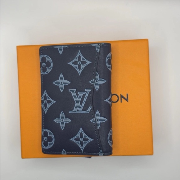 Louis Vuitton Navy Monogram Card Holder - Picture 1 of 2